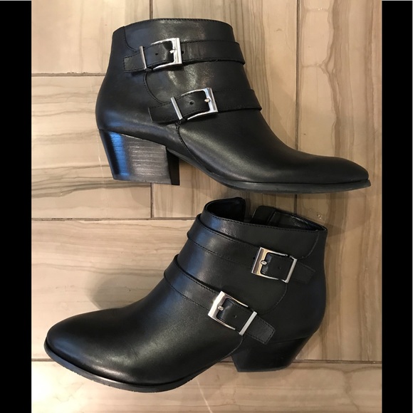 franco sarto side buckle booties